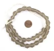 Groundhog Grey Hexagon Java Recycled Glass Beads 13mm Indonesia Sea Glass Brown