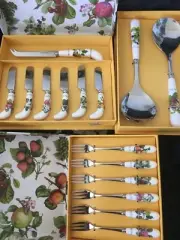 Hostess Gift S/15 Portmeirion Pomona Cheese Knifes Spreaders Salad Servers Forks