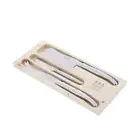 Jean Dubost Laguiole Simplicite Stainless Steel - 3pc Cheese Set with Cleaver