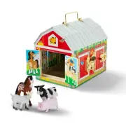 Melissa and Doug Latches Barn Wooden Toy Playset with Animal Figures