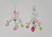Peach Strawberry Phone Charms Strap Key chain Bag chain Handmade