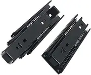 Full Extension Soft Close Drawer Runners Slides 6inch 150mm Side Mount Ball Bearing Metal Black Rails Track Guide Glides Heavy Duty 45kg 100lb Load Capacity Width 45mm 1 Pair