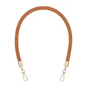 Braided Purse Strap 24" PU Leather Handbag Handle with Golden Buckle Light Brown