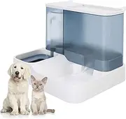 Pet Food Feeder and Water Dispensers Gravity Automatic for Dogs Cats (Blue)