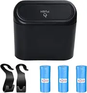 Car Trash Can, Car Trash Can with Lid, Portable Hanging Car Storage Box, Car Organiser and Storage for Family, Office, Kitchen, Cars Front Seat Accessories (Size: 15.5 x 6.5 x 14 cm (L x W x H)