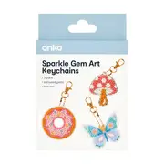 3 Pack Sparkle Gem Art - Keychains