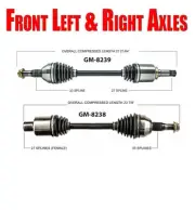 Front L & R Axles for Enclave 08-17 Traverse 09-17 Acadia 07-17 Outlook 07-10