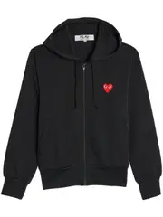 [COMME des GARCONS PLAY] 女式紅色徽章連帽衫