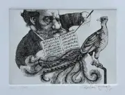 Charles Bragg MUSIC LESSON Hand Signed Limited Edition Etching RARE!