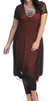 TS Taking Shape black Plus Sz M 18-20 External Shadow MESH TRAVELLER DRESS NWT