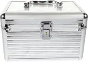 Makeup Train Case Makeup Train Hard Case: Cosmetic Case Organizer with Expandable Shelves Portable Box Suitcase for Women Men Business Trip Leather Storage Box