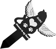 IWOWHERO Memorial Marker for Cat Acrylic Grave Stake Cemetery Yard Sign Elegant Pet Grave Decoration