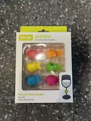TWO BOXES -True Silicone Guppy Wine Glass Charms Set of 6 (Each Box) - NEW