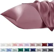 Vielit Set of 2 Satin Cushion Covers 40 x 60 cm with Zip, Soft Like a Silk Pillowcase, Like Silk Pillowcase Suitable for Curly Hair, Satin Pillowcase Pillowcases Pink Cushion Cover