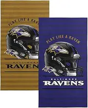 NORTHWEST NFL Baltimore Ravens 2-Pack Beach Towel Set, 30" x 60" Each, Standard, Team Colors