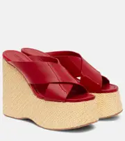 [Paris Texas] Paris Texas Mara patent leather wedge mules AU 8 red