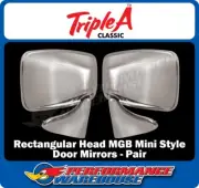 Pair of Door Mirrors, Rectangular Head, suits MGB Midget Mini Austin Morris