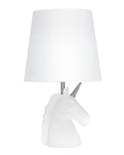 Lalia Home Sparkling Silver And White Unicorn Table Lamp