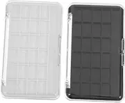 Homoyoyo 2pcs Empty Eyeshadow Palette Case Makeup Organizer for Blush and Foundation Lightweight Cosmetic Storage White and Black for Easy Travel
