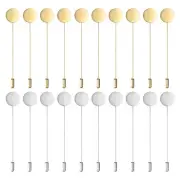 1-Set Flat Round Tray Lapel Pin, DIY Corsage Pins [3", Silver, Gold Tone]