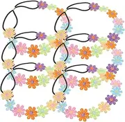 [Ipetboom] 6pcs Girls Floral Headband Flower Elastic Hair Band Decorative Hair Accessories for Women Girls