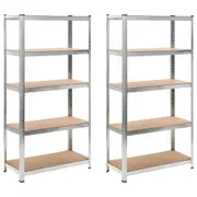Storage Shelf Silver 2 pcs vidaXL