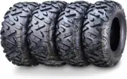 WANDA 25x8-12 & 25x10-11 UTV ATV Tires 6-Ply Full Set Bighorn Style Solid Tread