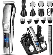 Beard Trimmer, Waterproof Electric Razor for Nose, Body, Face and Mustache, Cordless Hair Clippers for Men Grooming Kit, Gifts for Husband Father