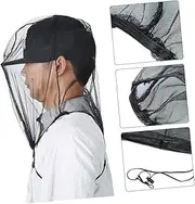 BCOATH 2Pcs Face Mesh Net for Head Protection Black Insect Bug Netting for Outdoor Hiking Camping Climbing Walking for Men Women Teens