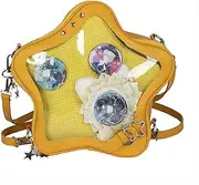 [Homvik] Star Ita Bag Pins Backpack Cute Aesthetic Pins Bag with Ita Insert Display Crossbody Handbag PU Leather for Women Girls