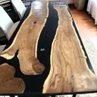 Coal Black Epoxy River Resin Table Matt Finish Epoxy Resin Dining Table Gift Him