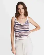 Rag & Bone Womens Willow Wool Fair Isle Cami V-neck Pullover Ribbed Hem Size XS