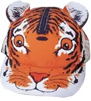 [BRIEF INSANITY] Kids Tiger Animal Hat - Durable Youth Baseball Style Cap with Adjustable Backstrap - Orange Tiger Print Hat for Kids, Orange, One Size