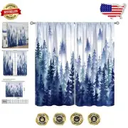 Luxury Blackout Curtains with Foggy Blue Mountains Design - 55x63in (Set of 2)