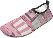 [BTCOWZRV] Water Shoes for Women Men Ice Cream Store Pink Water Sports Shoes Slip-on Breathable Lightweight Athletic Aqua Sock