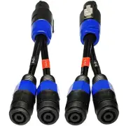 CNCESS CESS-203 Unbalanced 4-Pole Type Speakon Plug Break Out to Dual 2-Pole...