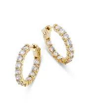 Bloomingdale's Fine Collection Diamond Inside Out Hoop Earrings in 14K Yellow Gold, 3.60 tcw