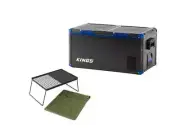 Adventure Kings 90L Camping Fridge Freezer 150 Can Capacity + CampFire BBQ Plate