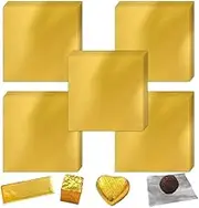 500pcs Foil Candy Wrappers,DanziX Square 4×4 Inches Foil Candy Wrappers Aluminium Foil Paper DIY Package Candy Paper Chocolate Packaging Wrapping Papers for Candy Packaging(Gold)
