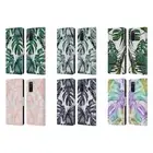 NATURE MAGICK TROPICAL PALM LEAVES ON MARBLE LEATHER BOOK CASE FOR SAMSUNG 1