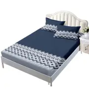 Geometry Blue Ultra Soft Floral Deep Fitted Sheet Set