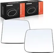 A-Premium 2-PC Driver and Passenger Side Upper Non-Heated Mirror Glass with Backing Plate Compatible with Ram 1500 2019 2020 2021 2022 - Towing Mirror Convex