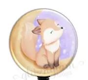 Cute Fox Badge Holder, Fox Watercolor Retractable Badge Holder, Fox ID GG1023B