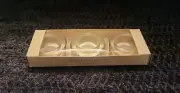 Set of 3 NOS Pier 1 Imports Heavy Clear Glass Tea Light Votive Candle Holders
