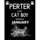 PERTER a cute cat boy is born in January: Draw & write journal for boys with 100+ Pages of 8.5