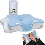 Silky Smooth Cervical Neck Pillow for Pain Relief Sleeping – Cradled Head Support - Orthopedic Contour Pillow for Side, Back, Stomach Sleeper - Ergonomic Neck and Shoulder Support Pillows