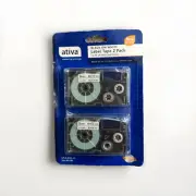 Ativa Black on White Label Tape 2 Pack For LP-1000 Label Printer 3/4in 18mm