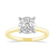 Solitaire Look Diamond Ring with1/2ct of Diamonds in 9kt Yellow Gold