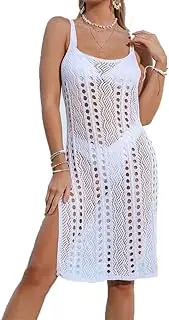 [Generic] Bathing Suit Cover Ups for Women Swimsuit Coverup Bikini Crochet Cover Ups for Swimwear Side Split Long Beach Dresses