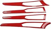 Carbon Fiber ABS Interior Door Handles Panel Frame Cover Trim Compatible for Mondeo -Fusion 2013-2018 Car Decoration Stickers(Carbon red)